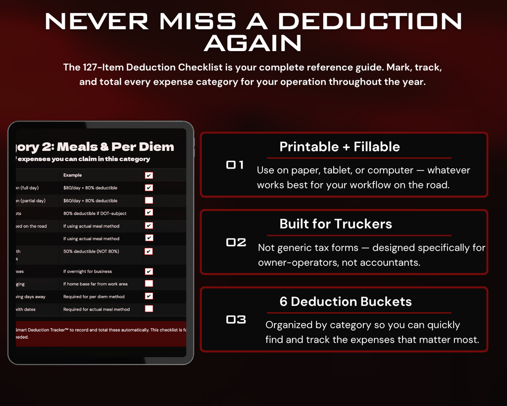 HaulStop Deduction Blueprint - Owner Operator Tax Deduction System